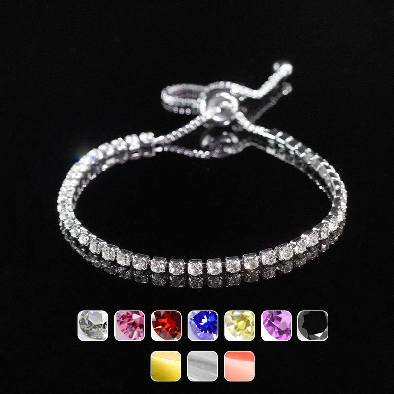 Cross-border Explosive Zircon Tennis Bracelet Adjustable Full Diamond Bracelet Light Luxury High-end Women's Bracelet Bracelet for Women