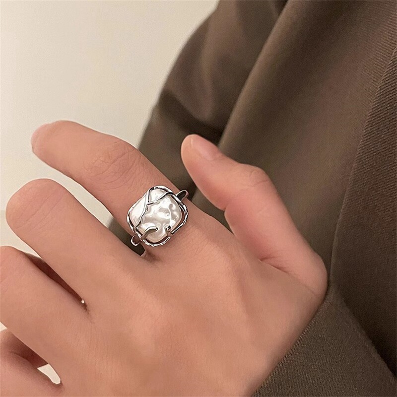S925纯银素圈戒指女简约小众轻奢高级感ins风不掉色开口指环批发|undefined