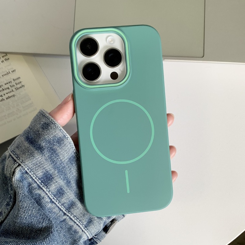 简约磨砂适用iPhone16pro手机壳肤感细圈磁吸苹果15pro防摔保护套|undefined
