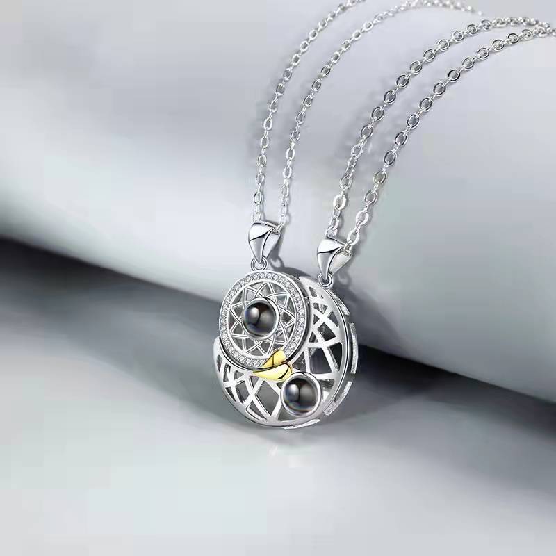 Valentine'S Day Festival Elegant Romantic Geometric Star Moon Copper Pendant Necklace In Bulk