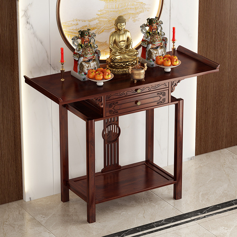 Large Buddha Altar Table, Shrine, Buddhist Hall, Bodhisattva Statue, Buddha Table, Economical God of Wealth Table, Offering Table, Family Small Offering Table