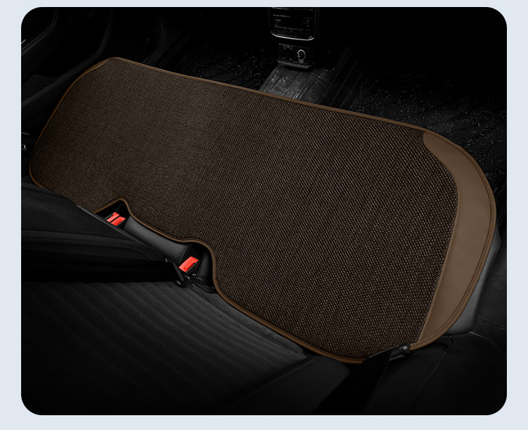 Car Seat Cushion, Universal for All Seasons, Three-Piece Set, Single-Piece Seat Cushion, Cotton and Linen, Breathable, Non-Slip, Wear-Resistant, Car Seat Cushion