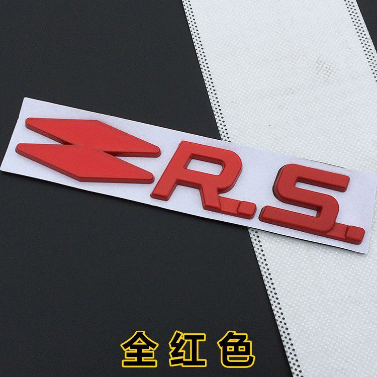 Renault car personalized three-dimensional diamond-shaped RS English car sticker, RS metal sticker, car body decoration sticker, fender side tail emblem