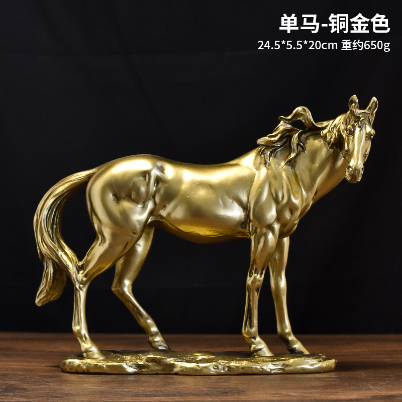 人気の馬の像、軽くて豪華な家の装飾品、リビングルームのエントランスホールのテレビキャビネットの装飾、幸運の馬年工芸品