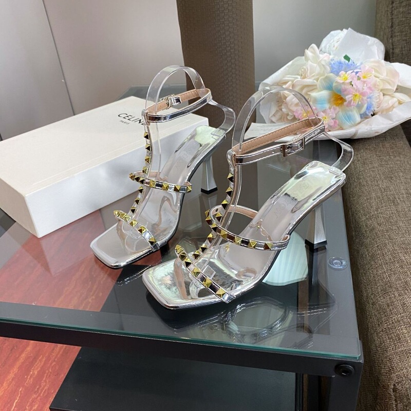 Niche Designer Lace-Up High-Heeled Women's Shoes 2026 New Model Square-Toe Metal Stud Embellished Backless Stiletto Sandals Niche Designer Lace-Up High-Heeled Women's Shoes 2026 New Model Square-Toe Metal Stud Embellished Backless Stiletto Sandals
