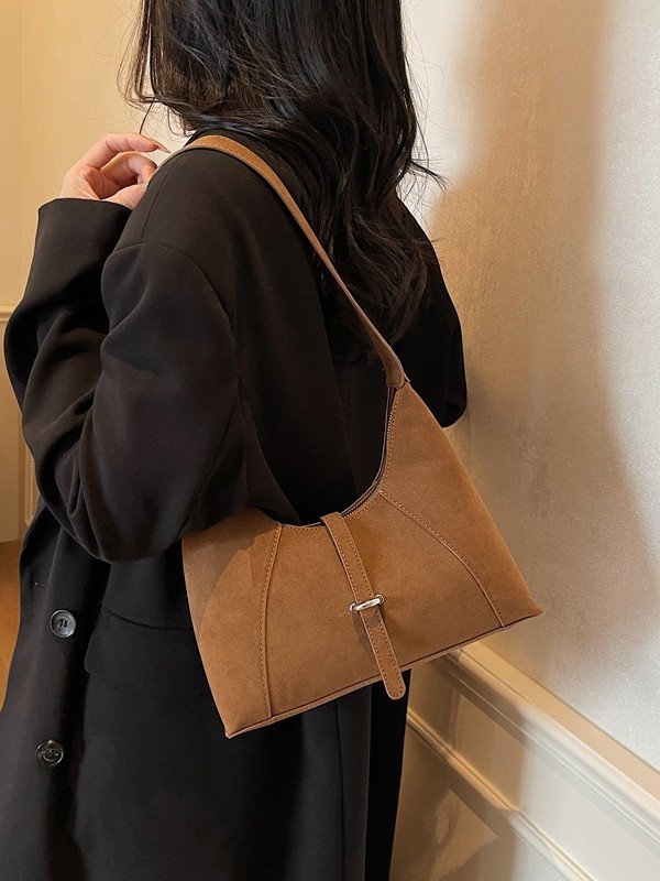 早秋新款麂皮绒托特包女高级感通勤2025新款时尚百搭单肩斜挎包|undefined
