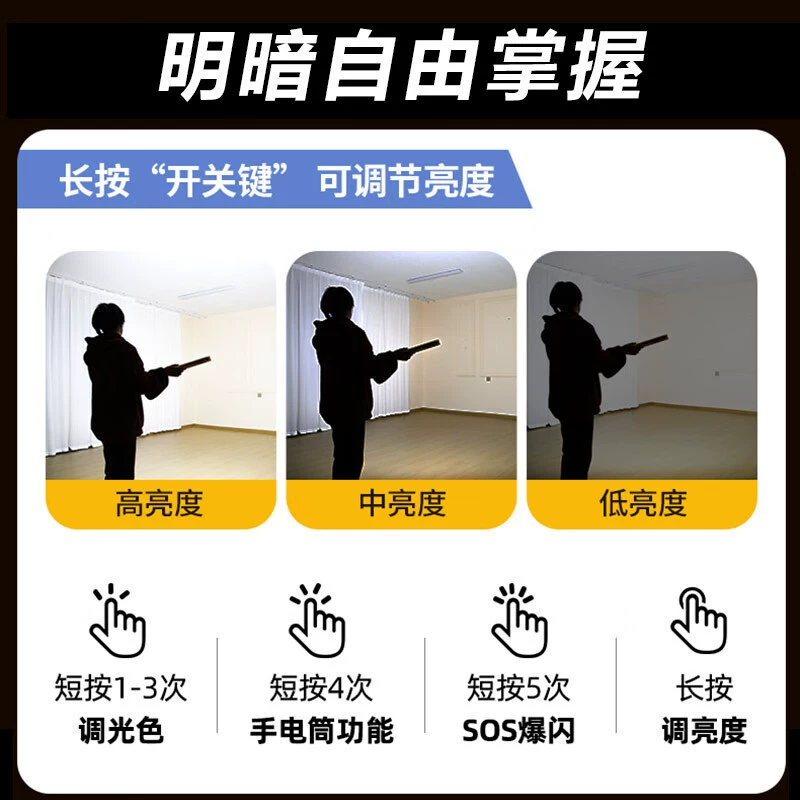 Travel magnetic LED lights for camping, extra-long tent