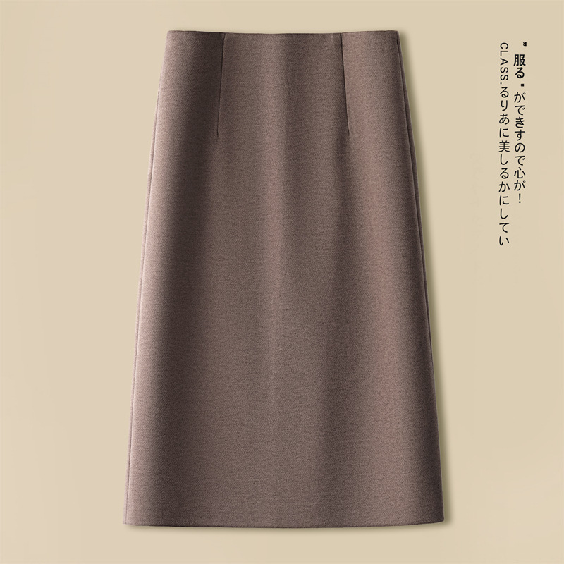 高级感a字半身裙女秋冬季2025新款高腰开叉西装包臀裙中长直筒裙|undefined