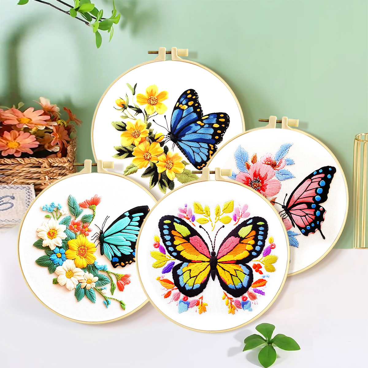 Mona Lisa Royal Cross Stitch Cross-bordados de mariposas de flores de nuevo estilo transfronterizo