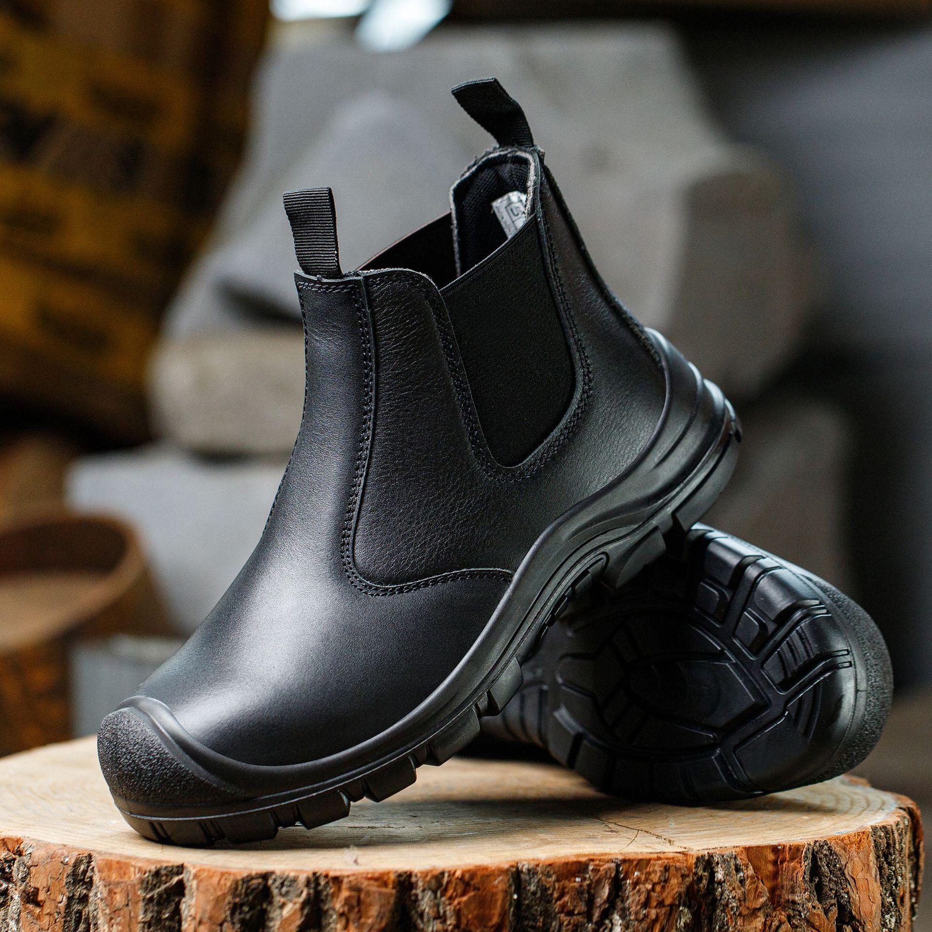 Men Special Work Shoes Men's Steel Toe Breathable Slip-On Safety Casual Fashion Work Shoes_vogvips.com