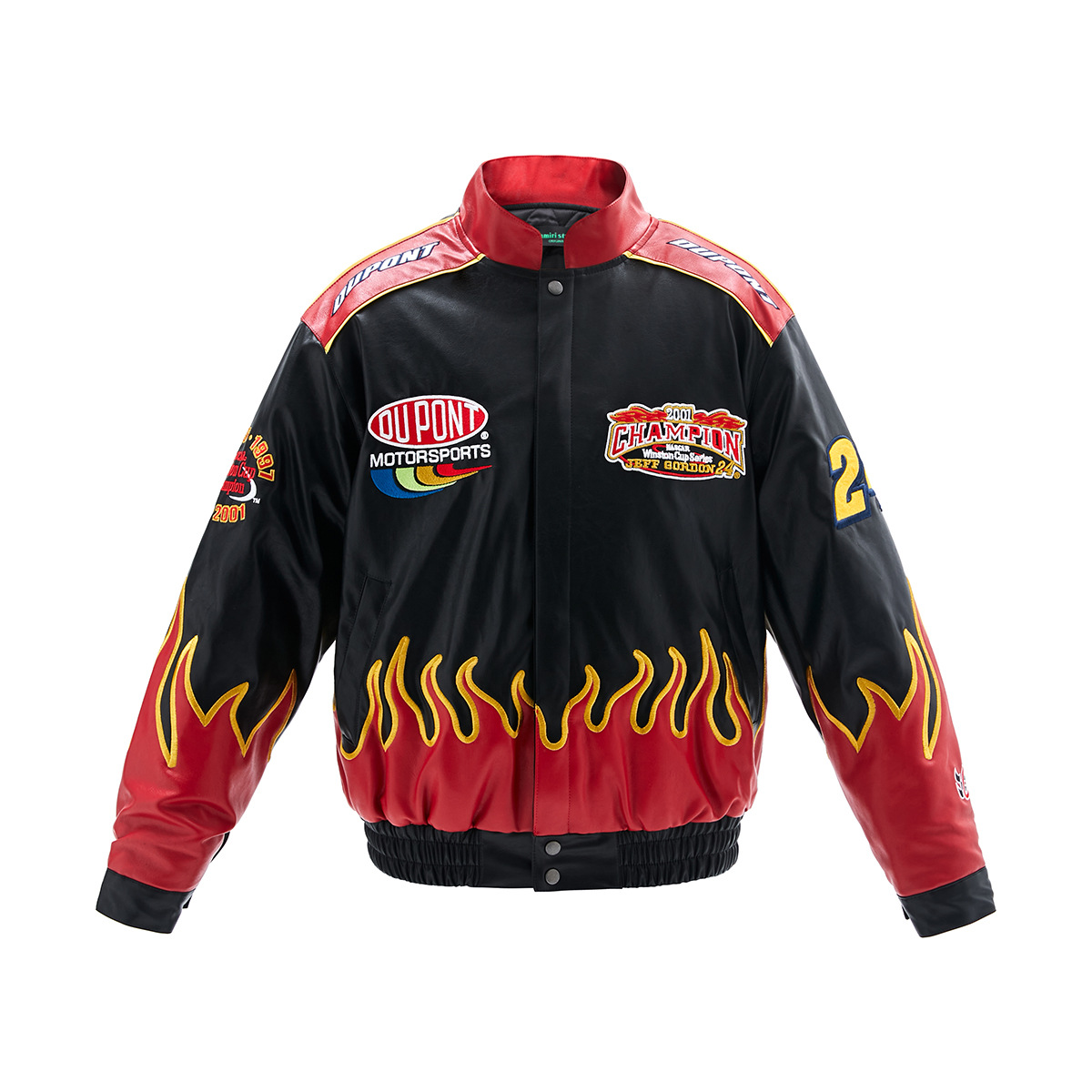 Men's Clothing High Street Fashion Vintage Retro Letter Logo Racing Embroidery Unisex Motorcycle Jacket_voghion.com