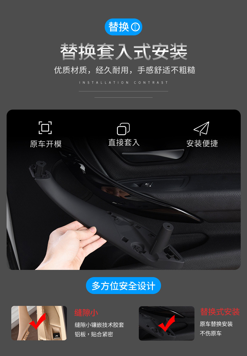 Suitable for Bmw 3 Series Door Handle F30 318 320Li 4 Series 3 Series Gt Inner Handle Glove Inner Armrest Sticker