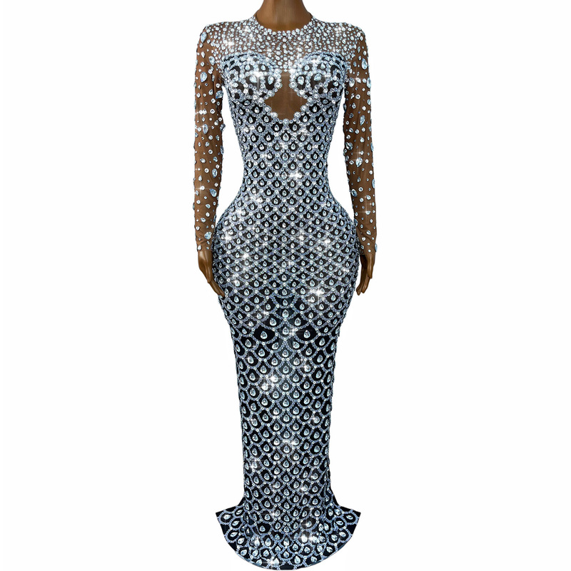 Niche Luxury Crystal-Embellished Cut-Out Mermaid Dress for Red Carpet, Evening Events, Photo Shoots, Hosting, and Parties