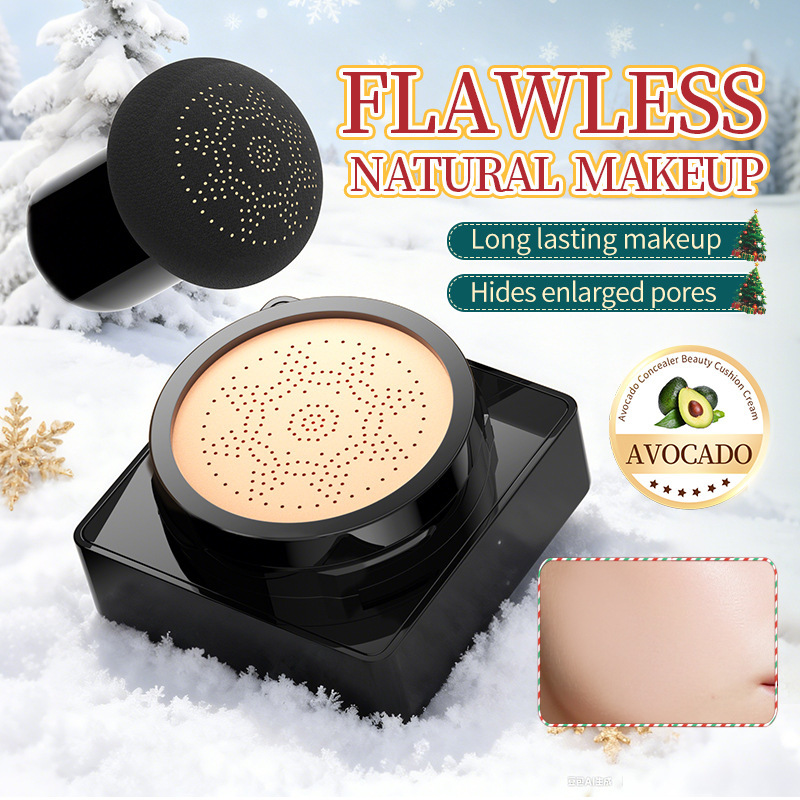 Full English Sadoer Christmas Avocado Concealer Beauty Cushion Cream Repairing and Repairing Cushion Cross-Border Foreign Trade Wholesale