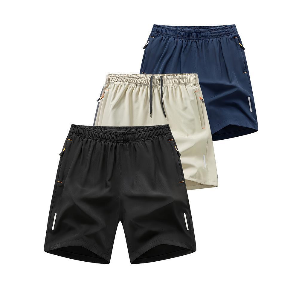 Men's Quick-Dry Athletic Shorts 3-Pack - Solid Color Workout Running Shorts With Drawstring Waist Breathable Lightweight Construction_voghion.com