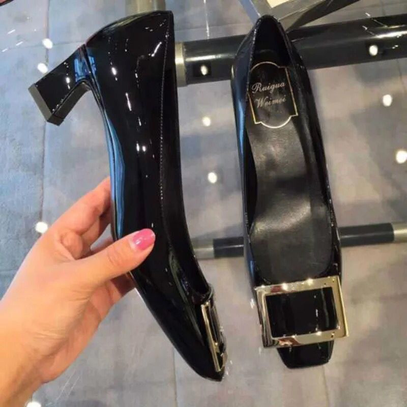 검은 두꺼운 뒤꿈치 5cm