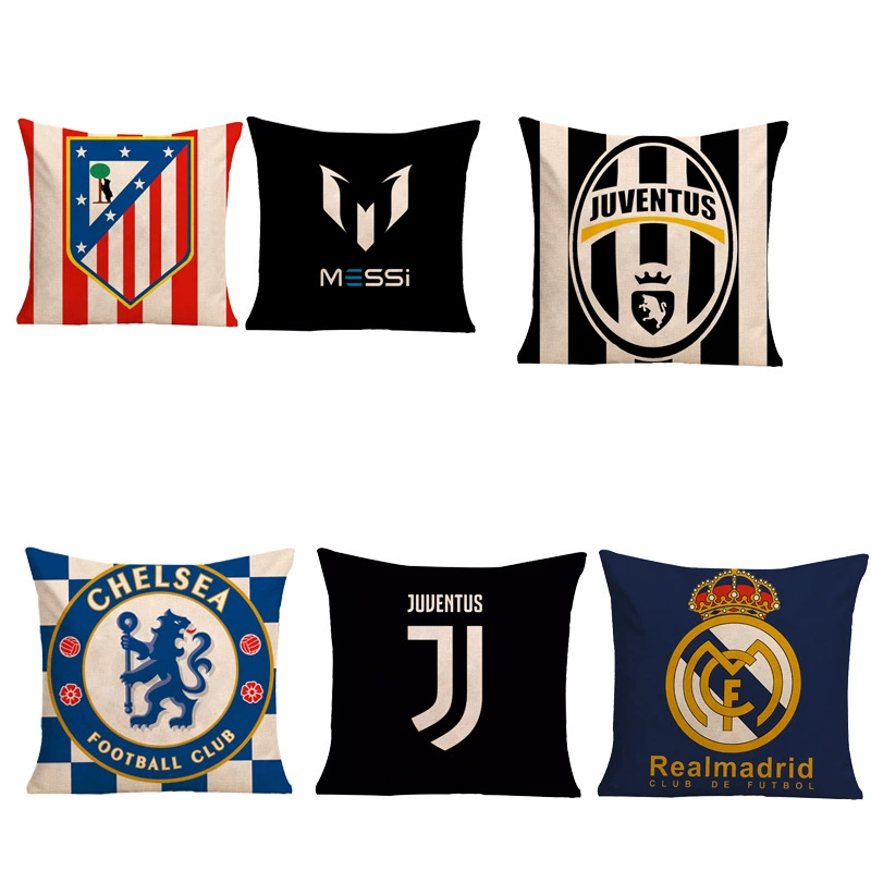 Фабрика Оптовая льняная супер мягкая подушка Amazon Европейская футбольная команда Подушка Наволочка
