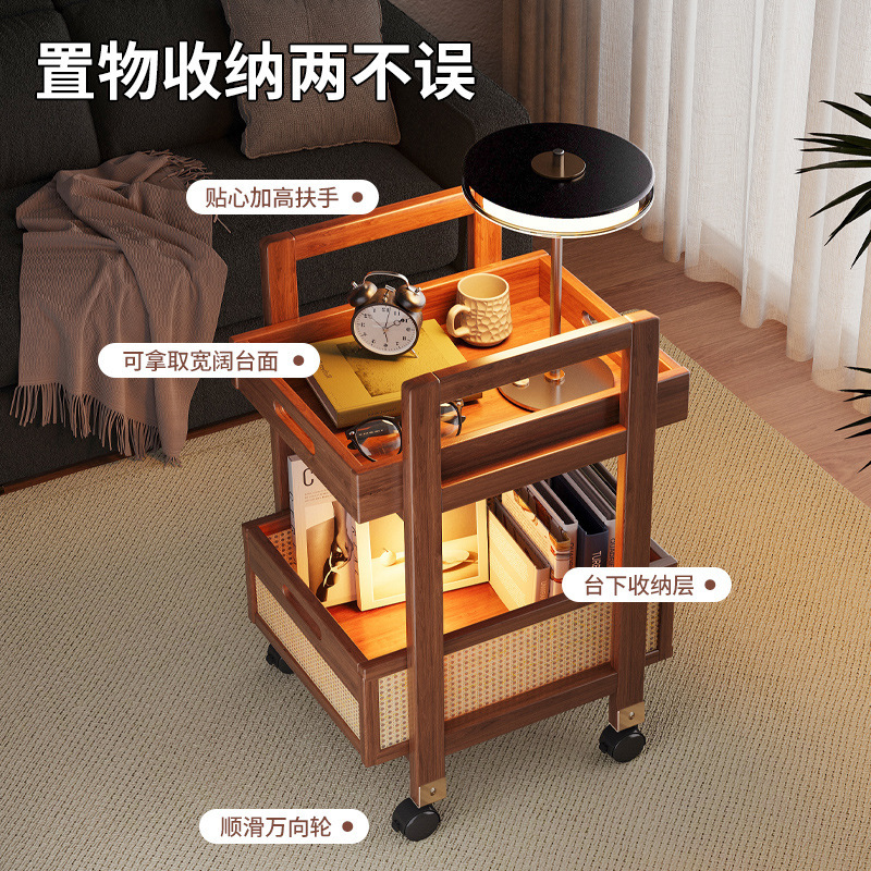 コーヒーショップ書店モバイルレトロカートソファサイドテーブルレストランシンプルなダイニングカート多層収納スナック収納ラック|undefined