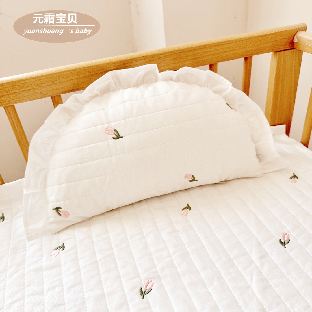 Baby Bedside Pillow Cotton Soft Bag Large Backrest Half Moon Dumpling Pillow Cushion Dormitory Student Baby Bed Ware Removable and Washable