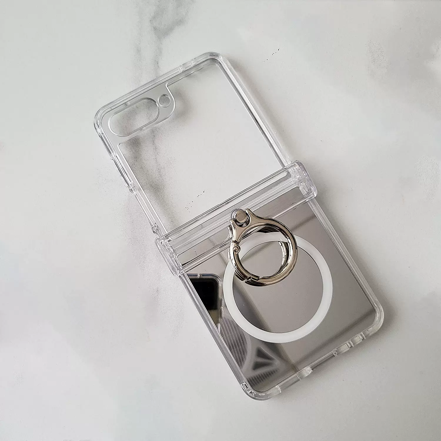 适用三星Zflip7镜面手机壳SM-F766磁吸防摔转轴折叠屏补妆保护套