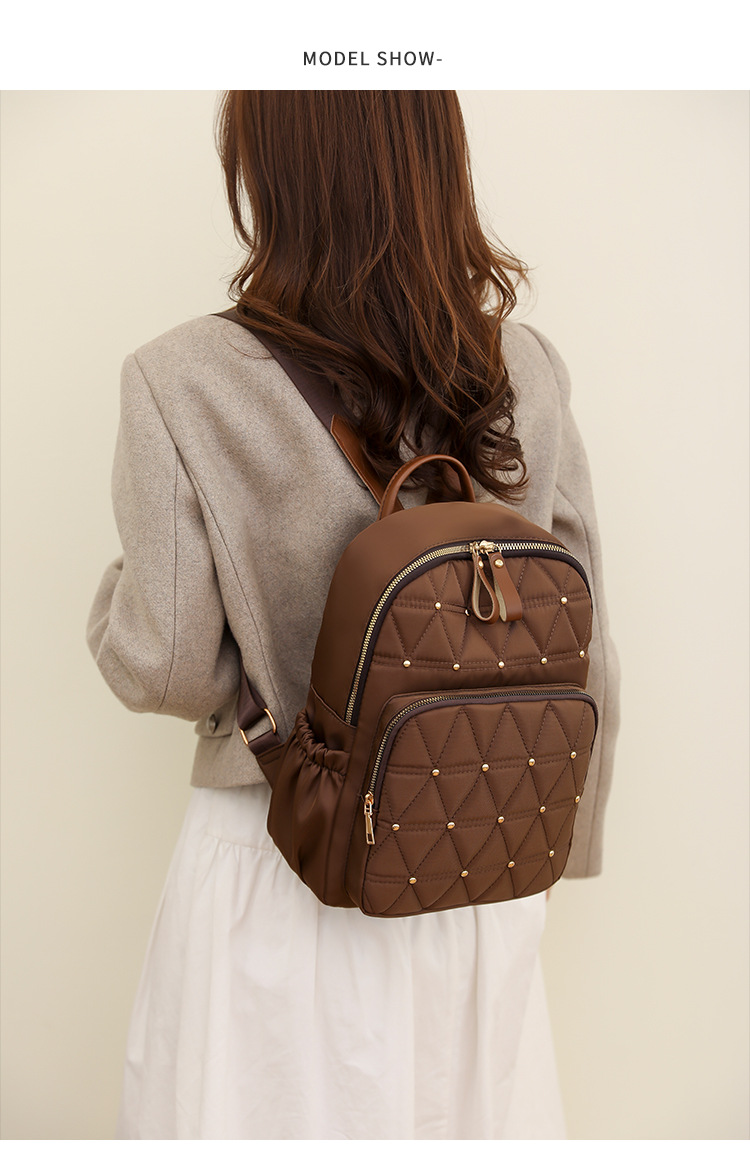 All Seasons Season Waterproof 17 Inch Solid Color Daily Women's Backpack