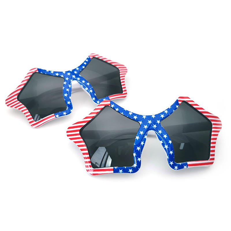 现货美国国旗独立日派对舞会装饰眼镜五角星礼品太阳镜
