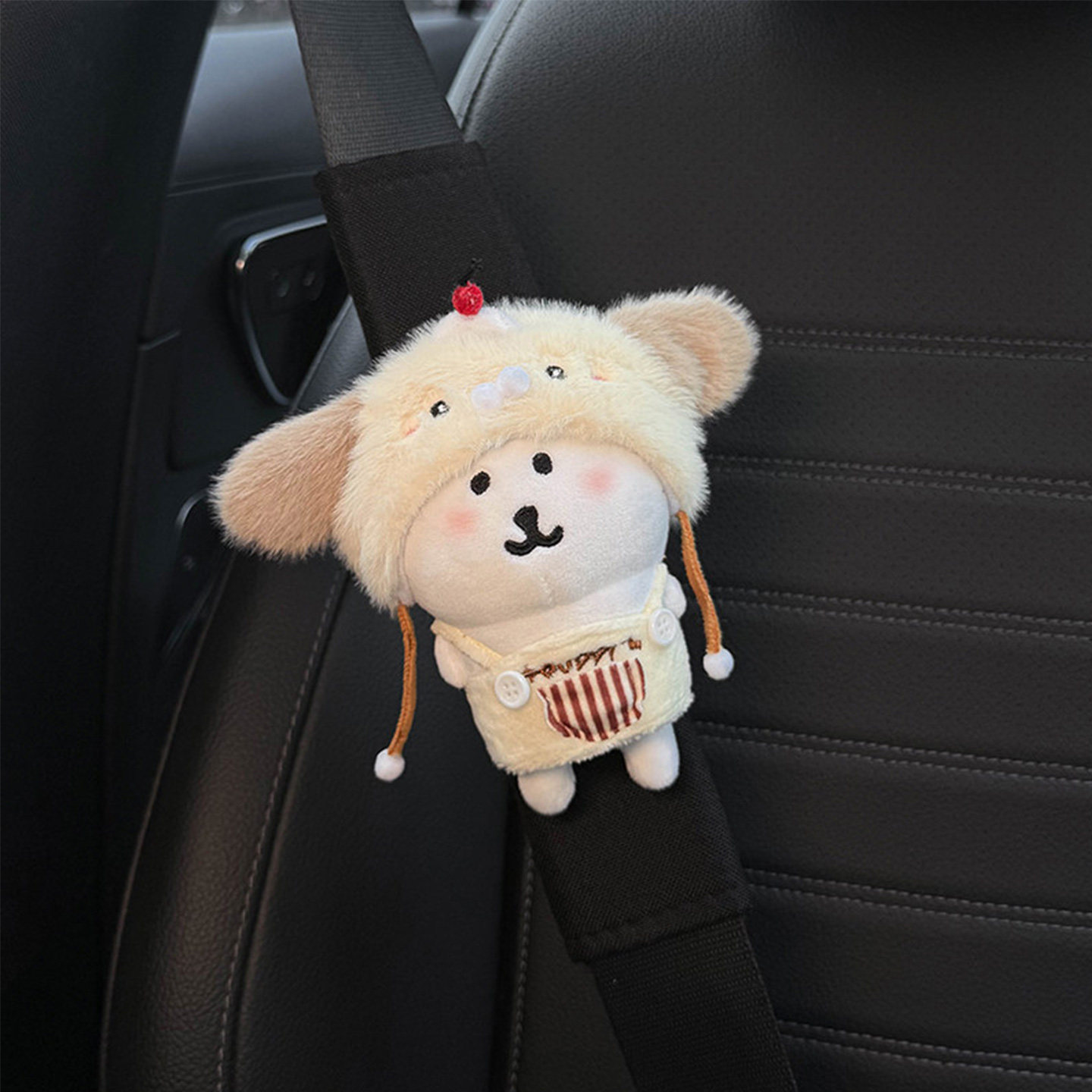 Self-deprecating Bear Car Seatbelt Shoulder Pad Cartoon Cute Car Anti-Strangling Protective Cover Car Accessories Decoration