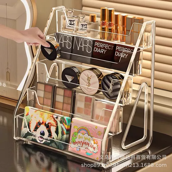 Transparent Acrylic Stepped Kidsren's Picture Book Storage Rack Multi-Layer Multi-Functional Desktop Cosmetics Cd Bar Storage