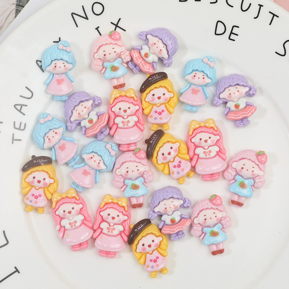 Dibujos animados miniatura moda chica resina accesorios DIY crema pegamento horquilla teléfono móvil Shell agujero zapatos y otros materiales al por mayor