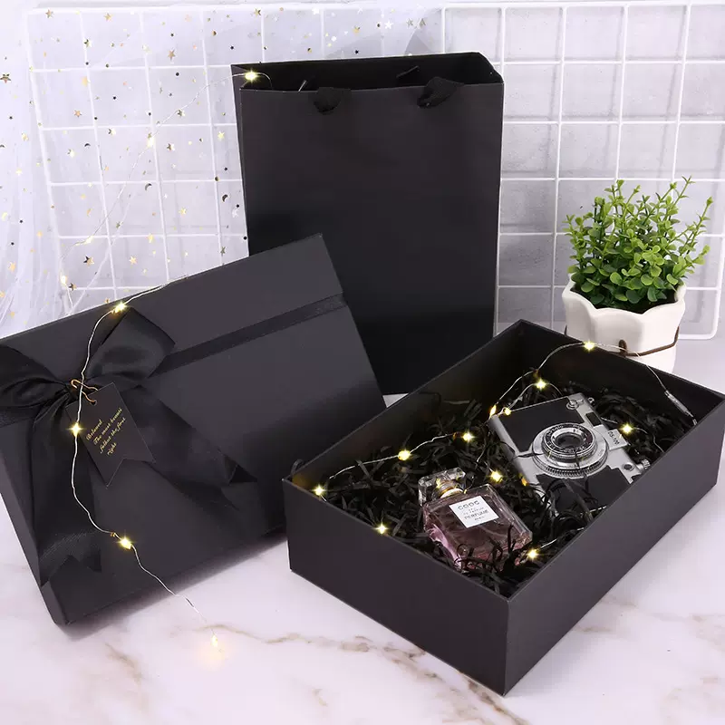 黑色礼盒口红小送生日礼物盒伴手礼创意礼品盒子礼品盒精品纸盒