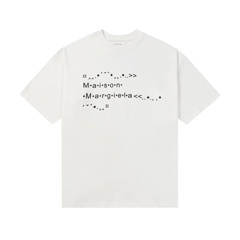 Maison Margiela 24SS коллекция MM6 цифровой узор круглый вырез мужской и женский модный бренд укороченный рукав футболка серия