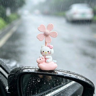 Windmill Bicycle Ornament Office Desk – Car ornaments - decorative-item1-pink-kt-catwith-adhesive