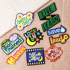 EYXIU Fashion: Trendy European & American-Style Computer-Made Embroidery Patches – High-End, Creative English Word Embroidery Fabric Stickers for Clothing Decorations