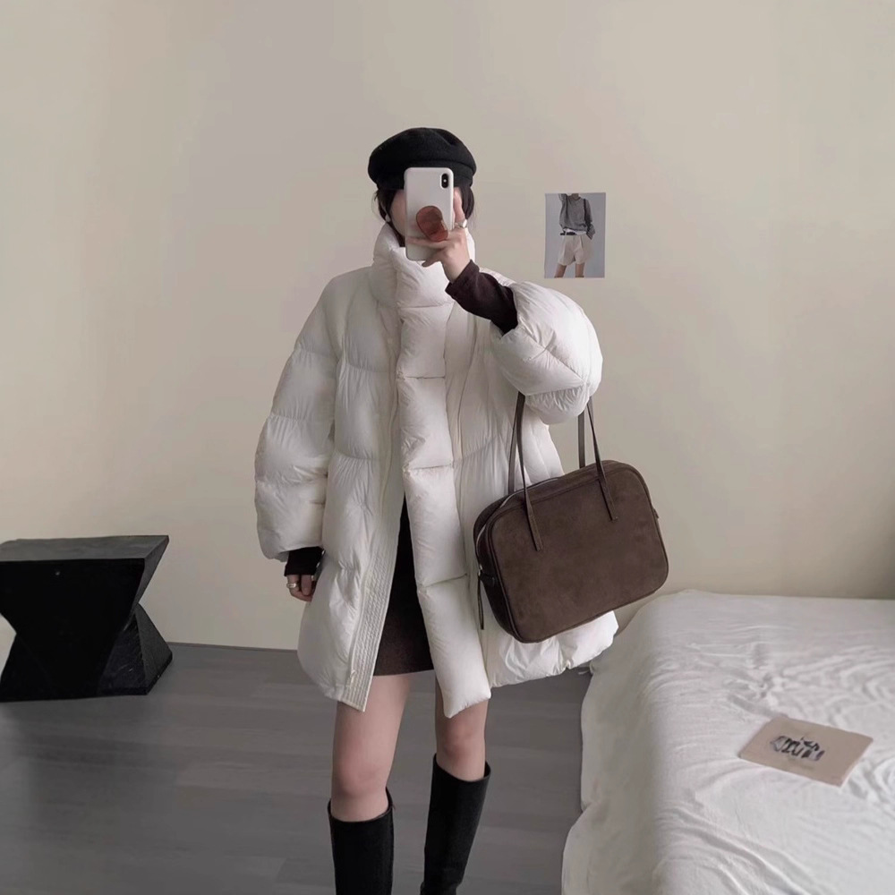 Puff suave en invierno 2025 nuevo estilo coreano suelto con sombrero de algodón caliente para mujeres chaqueta larga y gruesa image 1