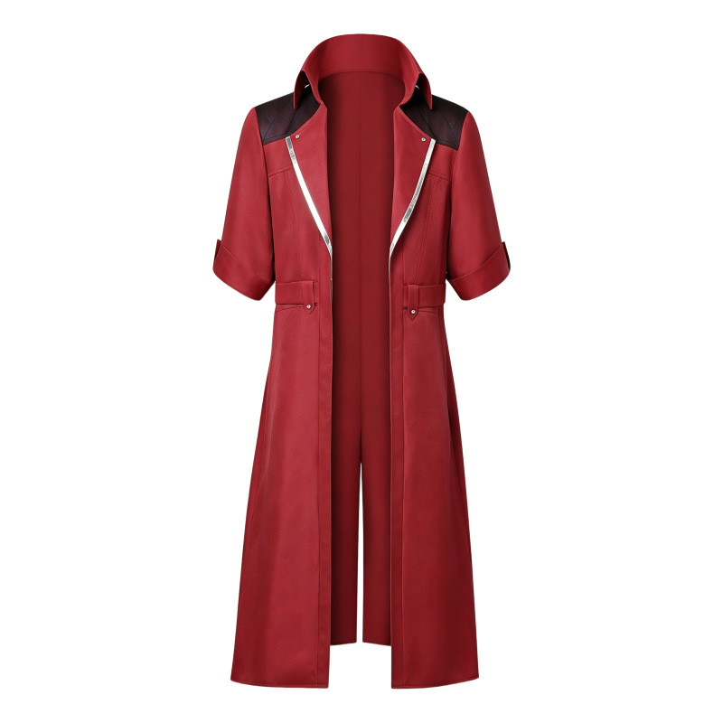 Yimeng Dante cosplay long coat from the Devil May Cry game, red slim-fit jacket for cosplay at comic conventions Yimeng Dante cosplay long coat from the Devil May Cry game, red slim-fit jacket for cosplay at comic conventions