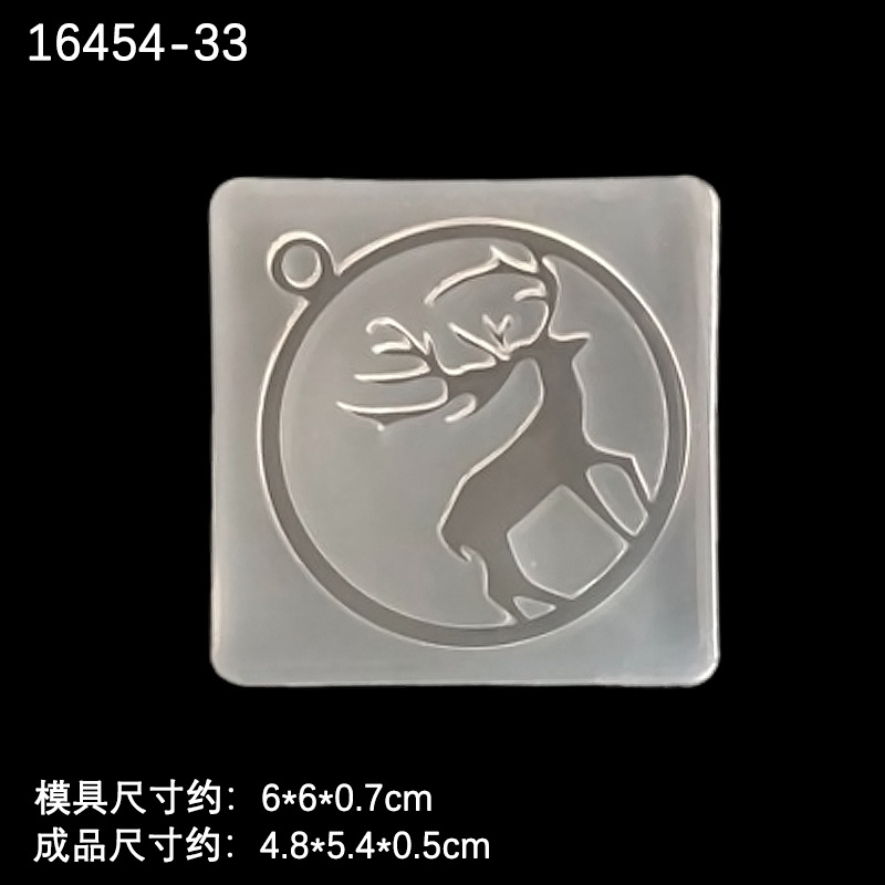 Espejo epoxi acrílico marco redondo pegamento UV Pegasus cabeza de ciervo cristal epoxi molde hecho a mano colgante marco Decoración