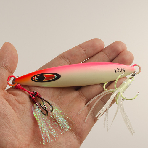 Deep-sea fishing for hairtail, mackerel, mackerel, luminous fish bone, slow-shaking iron plate road sub-bait 80g100g120