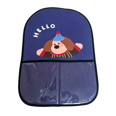 Women's Cute Cartoon Car Chair back anti-kick pad - dark-blue-hat-dog