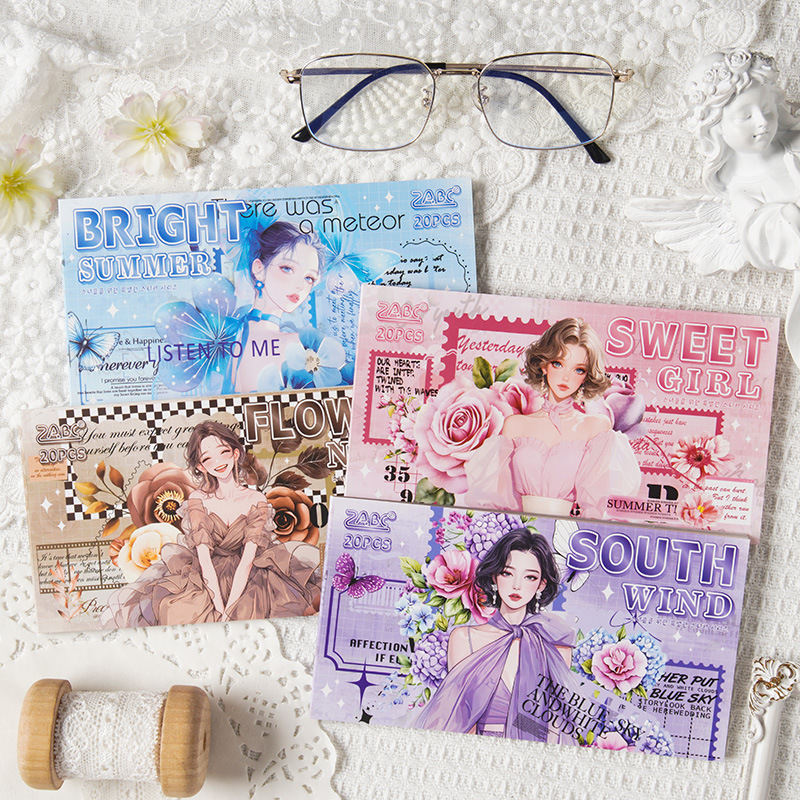 Serie de notas especiales para niñas Libro de pegatinas impermeable de pet transparente Libro de pegatinas de paisajismo de collage de decoración de bricolaje de cuenta manual transfronteriza