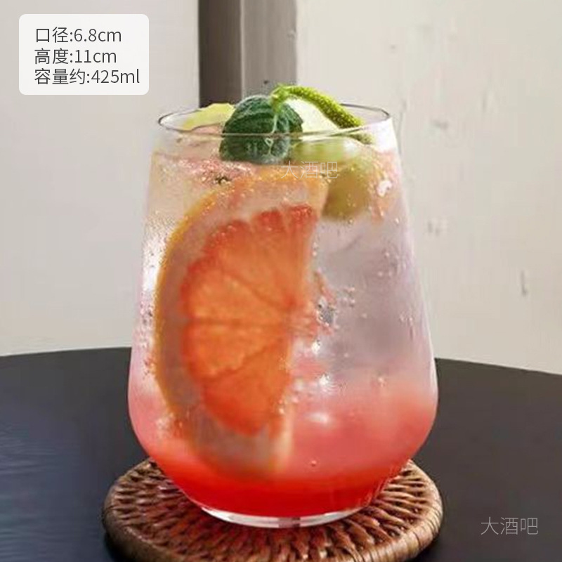 韓国インネットセレブガラスゴブレットドリンクカップ高価値カクテルカップ冷たいドリンクソーダ炭酸水カップ|undefined