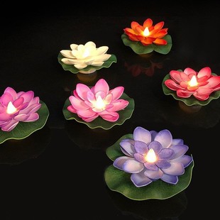 Cross-Border Outdoor Waterproof Floating Light Solar Lotus Light Garden Light Lotus River Light Villa Courtyard Wishing Light