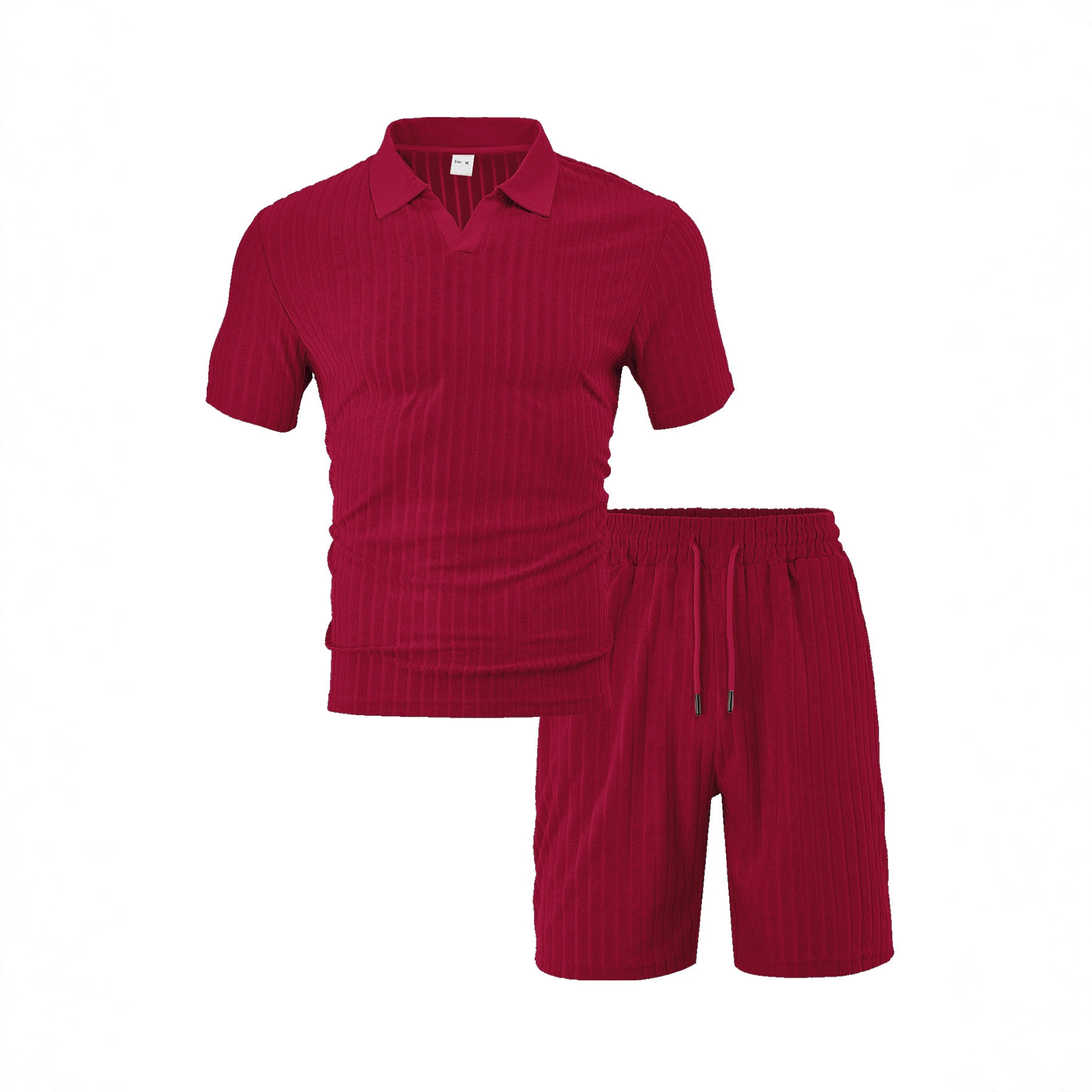 Nuevo transfronterizo de Europa y Estados Unidos para hombres verano nuevo tipo de piel transpirable tela jacquard rectas con solapa juego deportivo casual