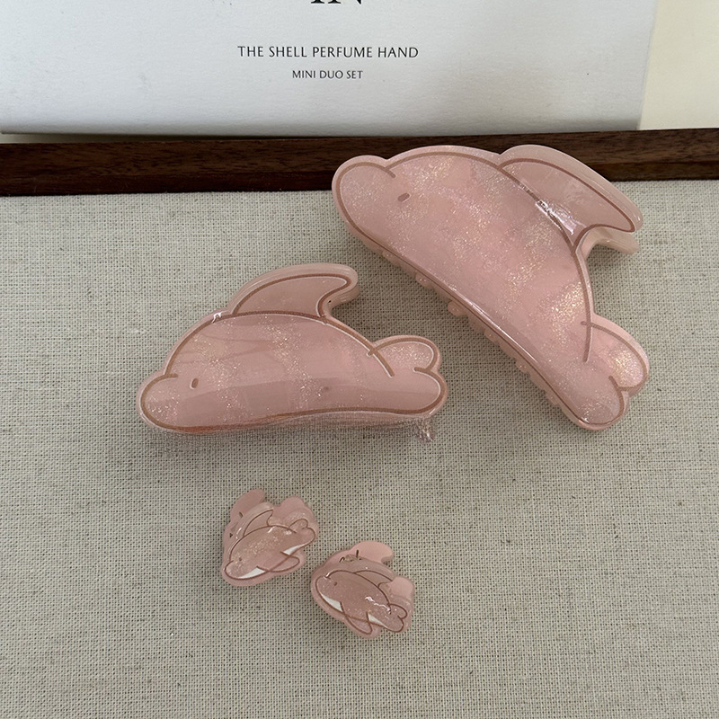 Piccolo pesce delfino presa divertente carina ragazza capelli indietro artiglio updo squalo clip creativo testa posteriore capelli presa copricapo_voghion.com