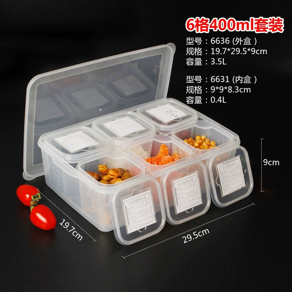 Six-compartment sample box set (400ML inner compartment)