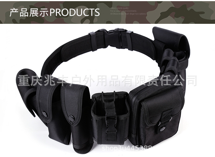 Cinturón Táctico Multifuncional (Modelo A), Set de 8 Piezas para Walkie-Talkie, Linterna, etc.