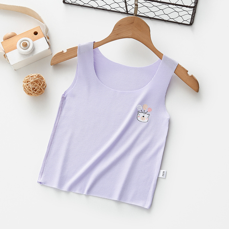 Camiseta sin mangas de verano, pijama infantil de seda cupro, ropa para niños, sin mangas, se puede usar en exteriores.