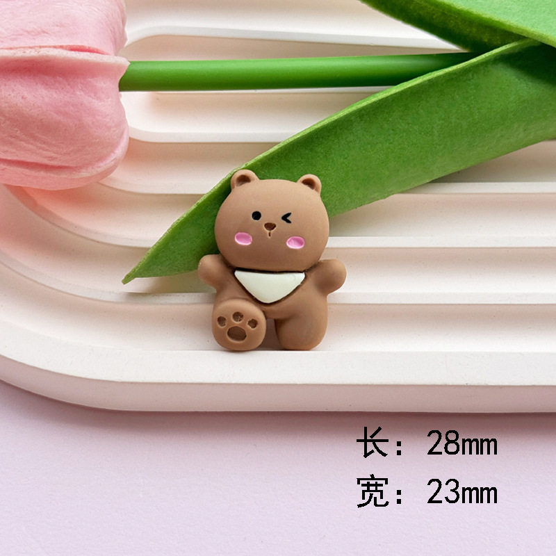 つや消しコーヒー色のクマとウサギシリーズ樹脂 diy ジュエリーアクセサリー携帯電話ケース下駄マウスウォッシュカップパッチ素材|undefined
