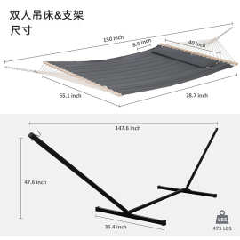 跨境夹棉吊床批发室内懒人床户外野营旅游用品厂家可折叠防滑设计