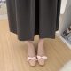 French Gentle Bow Shoes Thick Heel Women's Shoes Summer Dress High Heels Slip-on Elegant commuter Shoes