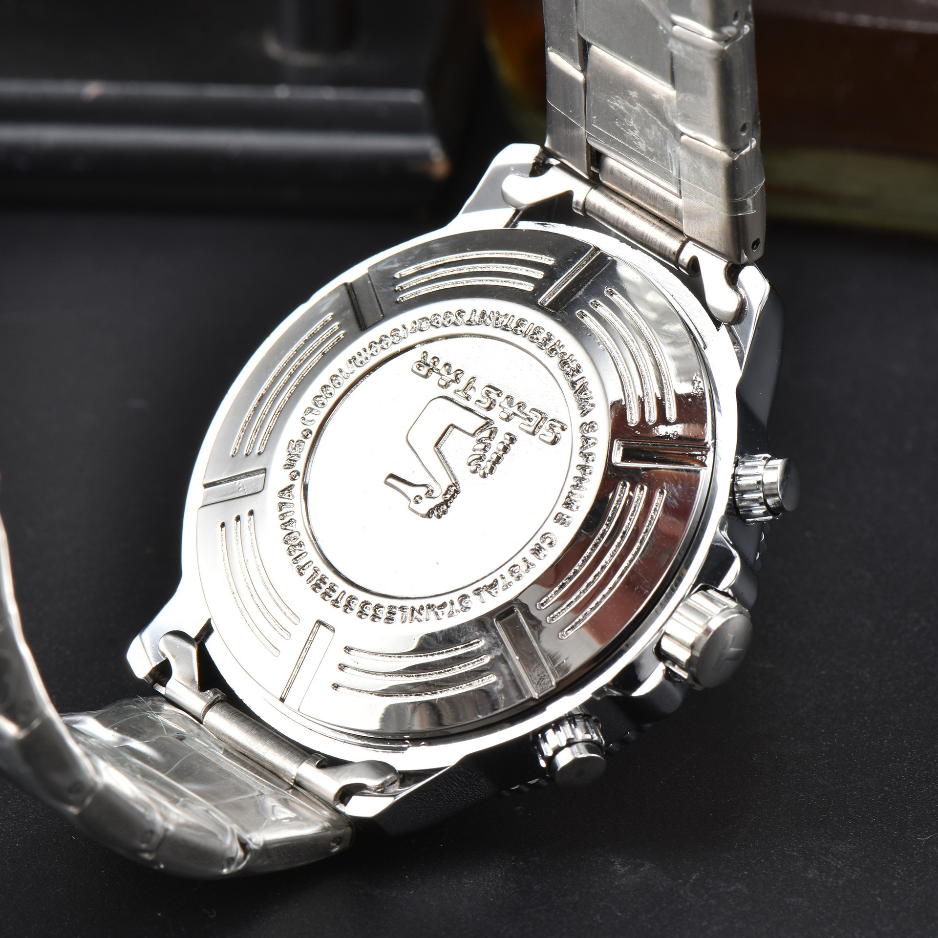 Multifunctional Fully automatic Men's Six Needle Full Function Quartz with Steel Band Timing Watch_voghion.com